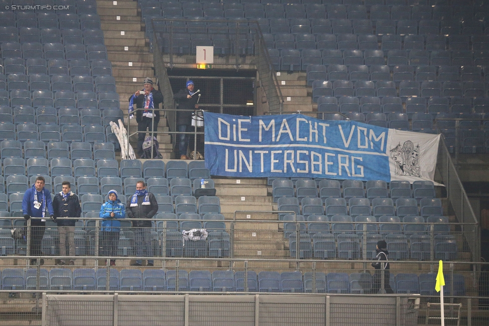 Sturm Graz - Groedig
Oesterreichische Fussball Bundesliga, 20. Runde, SK Sturm Graz - SV Groedig, Stadion Liebenau Graz, 12.12.2015. 

Foto zeigt Fans von Groedig
