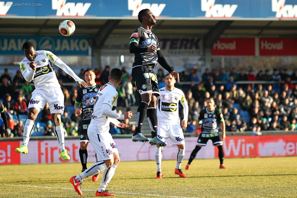 Altach - Sturm Graz
Oesterreichische Fussball Bundesliga, 21. Runde, SC Rheindorf Altach - SK Sturm Graz, Stadion Schnabelholz Altach, 06.02.2016. 

Foto zeigt Osagie Bright Edomwonyi (Sturm)
