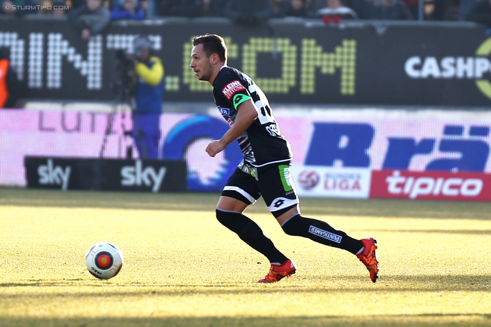 Altach - Sturm Graz
Oesterreichische Fussball Bundesliga, 21. Runde, SC Rheindorf Altach - SK Sturm Graz, Stadion Schnabelholz Altach, 06.02.2016. 

Foto zeigt Daniel Offenbacher (Sturm)
