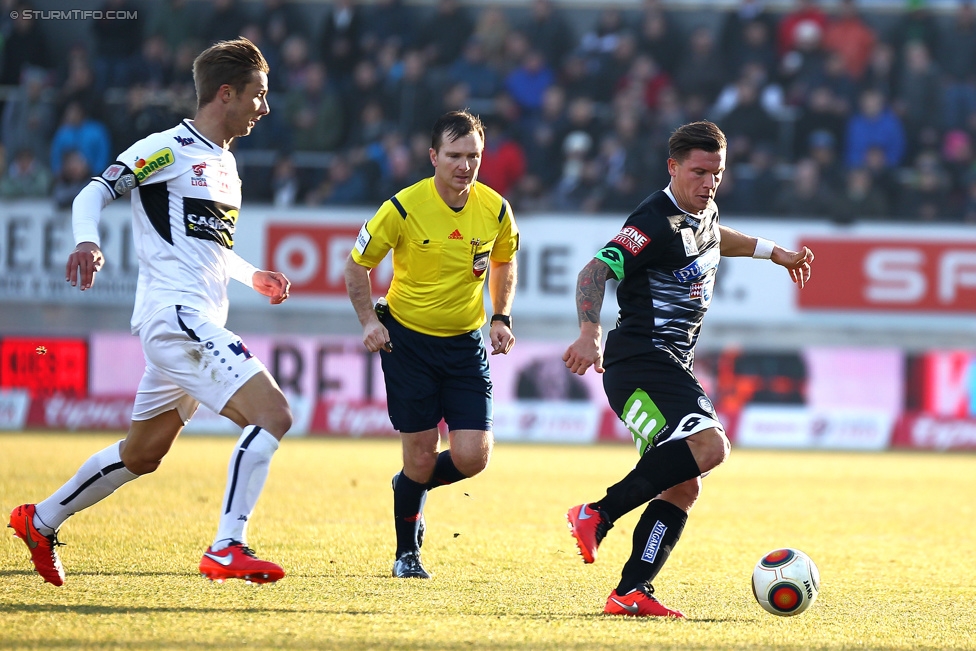 Altach - Sturm Graz
Oesterreichische Fussball Bundesliga, 21. Runde, SC Rheindorf Altach - SK Sturm Graz, Stadion Schnabelholz Altach, 06.02.2016. 

Foto zeigt Marko Stankovic (Sturm)
