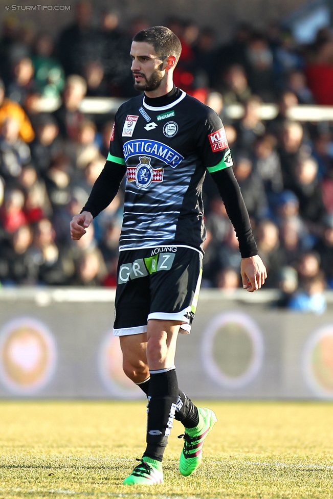 Altach - Sturm Graz
Oesterreichische Fussball Bundesliga, 21. Runde, SC Rheindorf Altach - SK Sturm Graz, Stadion Schnabelholz Altach, 06.02.2016. 

Foto zeigt Anastasios Avlonitis (Sturm)
