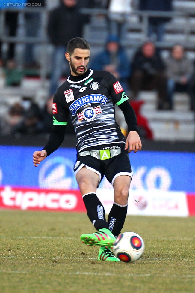 Altach - Sturm Graz
Oesterreichische Fussball Bundesliga, 21. Runde, SC Rheindorf Altach - SK Sturm Graz, Stadion Schnabelholz Altach, 06.02.2016. 

Foto zeigt Anastasios Avlonitis (Sturm)
