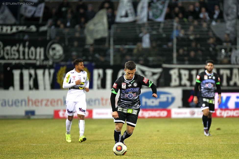 Altach - Sturm Graz
Oesterreichische Fussball Bundesliga, 21. Runde, SC Rheindorf Altach - SK Sturm Graz, Stadion Schnabelholz Altach, 06.02.2016. 

Foto zeigt Sascha Horvath (Sturm)
