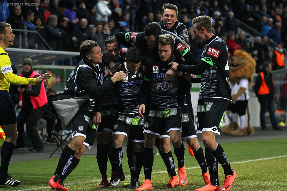 Altach - Sturm Graz
Oesterreichische Fussball Bundesliga, 21. Runde, SC Rheindorf Altach - SK Sturm Graz, Stadion Schnabelholz Altach, 06.02.2016. 

Foto zeigt die Mannschaft von Sturm
