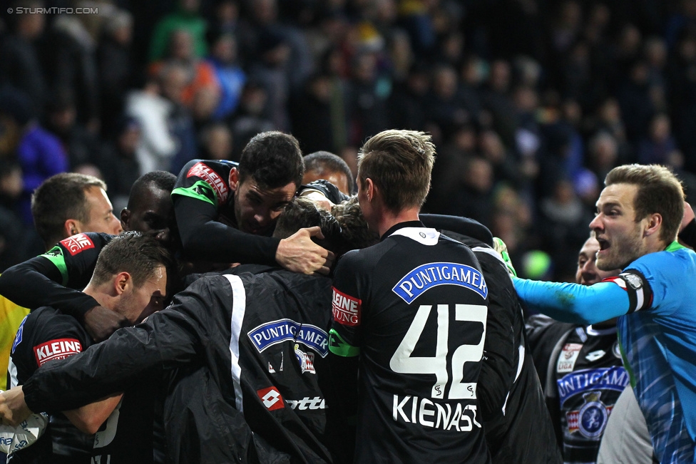 Altach - Sturm Graz
Oesterreichische Fussball Bundesliga, 21. Runde, SC Rheindorf Altach - SK Sturm Graz, Stadion Schnabelholz Altach, 06.02.2016. 

Foto zeigt die Mannschaft von Sturm
