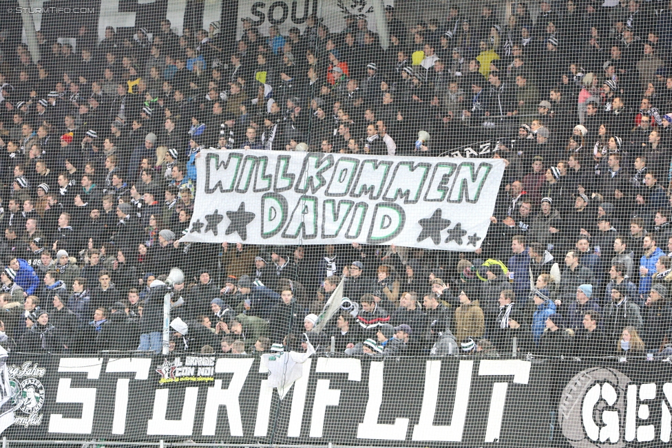 Sturm Graz -Salzburg
OEFB Cup, Viertelfinale, SK Sturm Graz - FC RB Salzburg, Stadion Liebenau Graz, 10.02.2016. 

Foto zeigt Fans von Sturm
