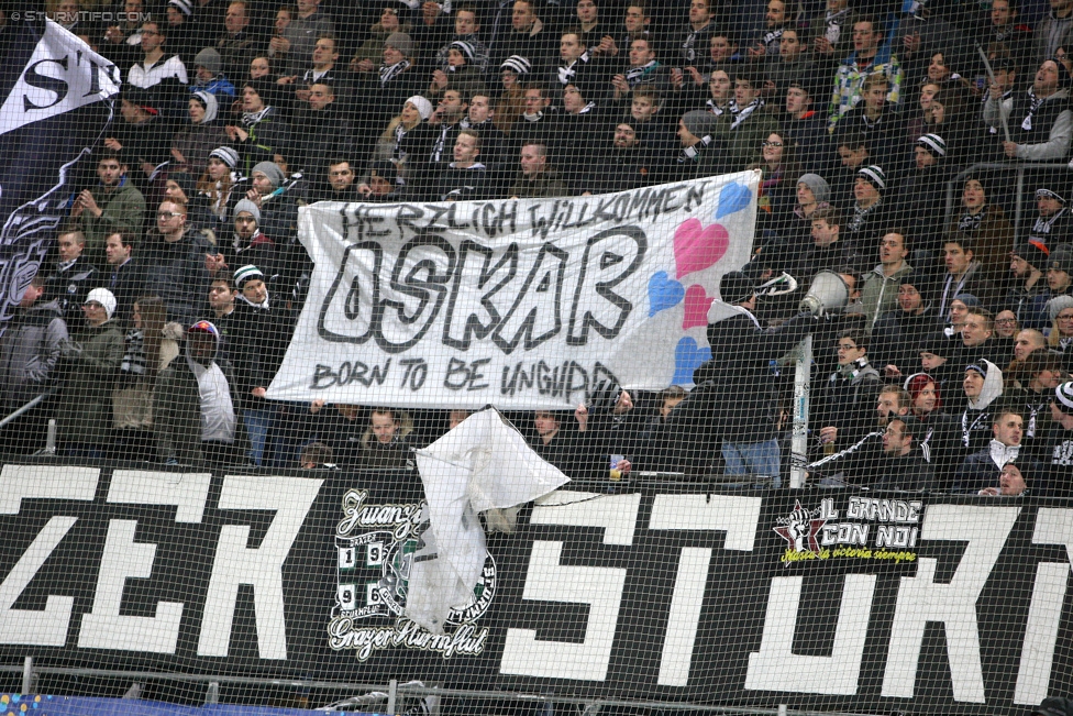 Sturm Graz -Salzburg
OEFB Cup, Viertelfinale, SK Sturm Graz - FC RB Salzburg, Stadion Liebenau Graz, 10.02.2016. 

Foto zeigt Fans von Sturm
