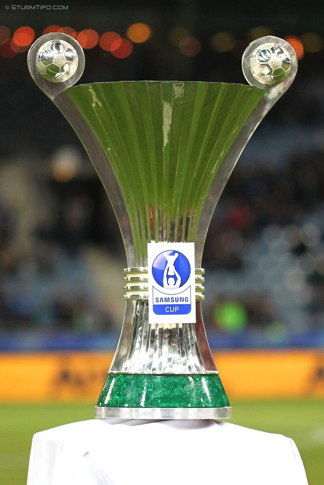 Sturm Graz -Salzburg
OEFB Cup, Viertelfinale, SK Sturm Graz - FC RB Salzburg, Stadion Liebenau Graz, 10.02.2016. 

Foto zeigt den Cup-Pokal
