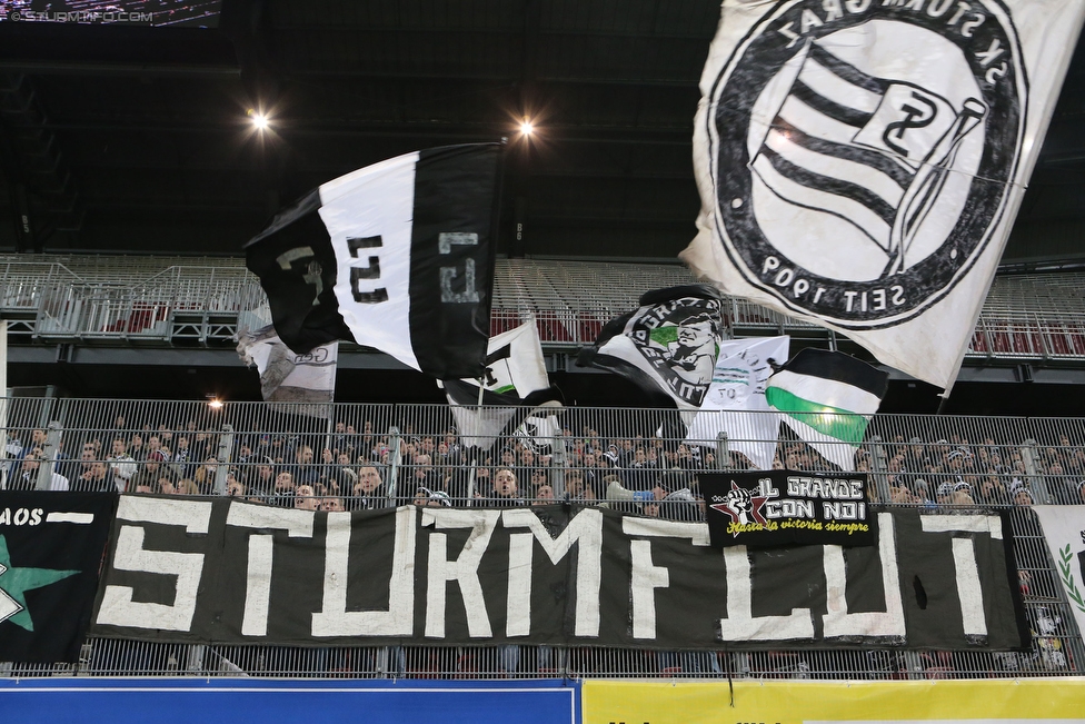 Wolfsberg - Sturm Graz
Oesterreichische Fussball Bundesliga, 22. Runde, Wolfsberger AC - SK Sturm Graz, Woerthersee Stadion Klagenfurt, 13.02.2016. 

Foto zeigt Fans von Sturm
