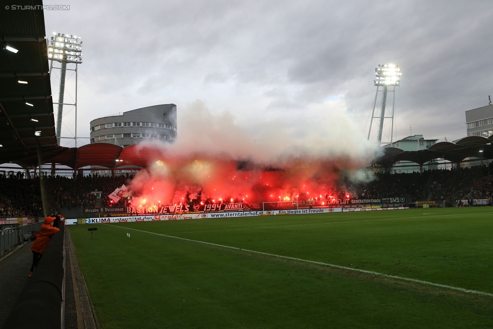 Sturm Graz - Rapid Wien
Oesterreichische Fussball Bundesliga, 23 Runde, SK Sturm Graz - SK Rapid Wien, Stadion Liebenau Graz, 21.02.2016. 

Foto zeigt Fans von Sturm mit einer Choreografie
Schlüsselwörter: pyrotechnik