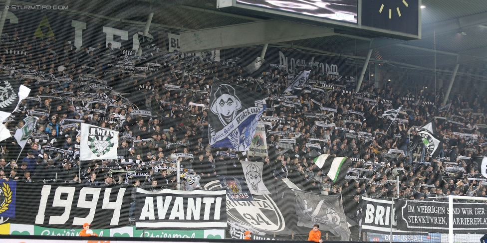 Sturm Graz - Rapid Wien
Oesterreichische Fussball Bundesliga, 23 Runde, SK Sturm Graz - SK Rapid Wien, Stadion Liebenau Graz, 21.02.2016. 

Foto zeigt Fans von Sturm
