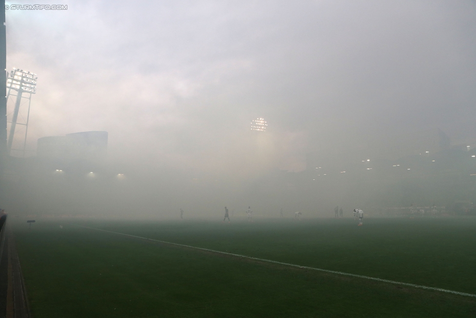 Sturm Graz - Rapid Wien
Oesterreichische Fussball Bundesliga, 23 Runde, SK Sturm Graz - SK Rapid Wien, Stadion Liebenau Graz, 21.02.2016. 

Foto zeigt eine Innenansicht im Stadion Liebenau
Schlüsselwörter: wetter