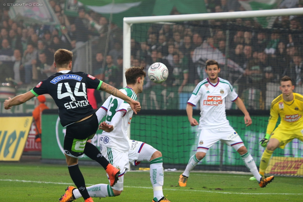 Sturm Graz - Rapid Wien
Oesterreichische Fussball Bundesliga, 23 Runde, SK Sturm Graz - SK Rapid Wien, Stadion Liebenau Graz, 21.02.2016. 

Foto zeigt Thorsten Schick (Sturm) und Stefan Stangl (Rapid)
