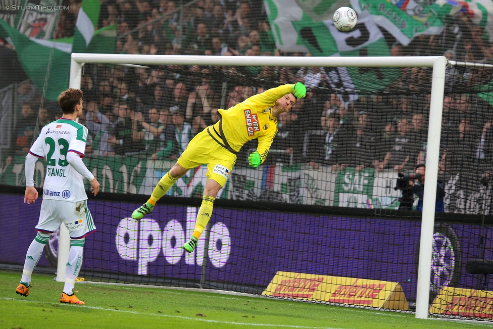 Sturm Graz - Rapid Wien
Oesterreichische Fussball Bundesliga, 23 Runde, SK Sturm Graz - SK Rapid Wien, Stadion Liebenau Graz, 21.02.2016. 

Foto zeigt Stefan Stangl (Rapid) und Richard Strebinger (Rapid)
