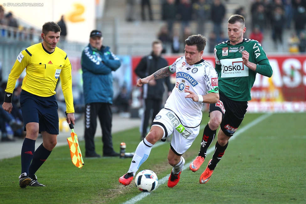 Ried - Sturm Graz
Oesterreichische Fussball Bundesliga, 24. Runde, SV Ried - SK Sturm Graz, Arena Ried, 27.02.2016. 

Foto zeigt Marko Stankovic (Sturm)
