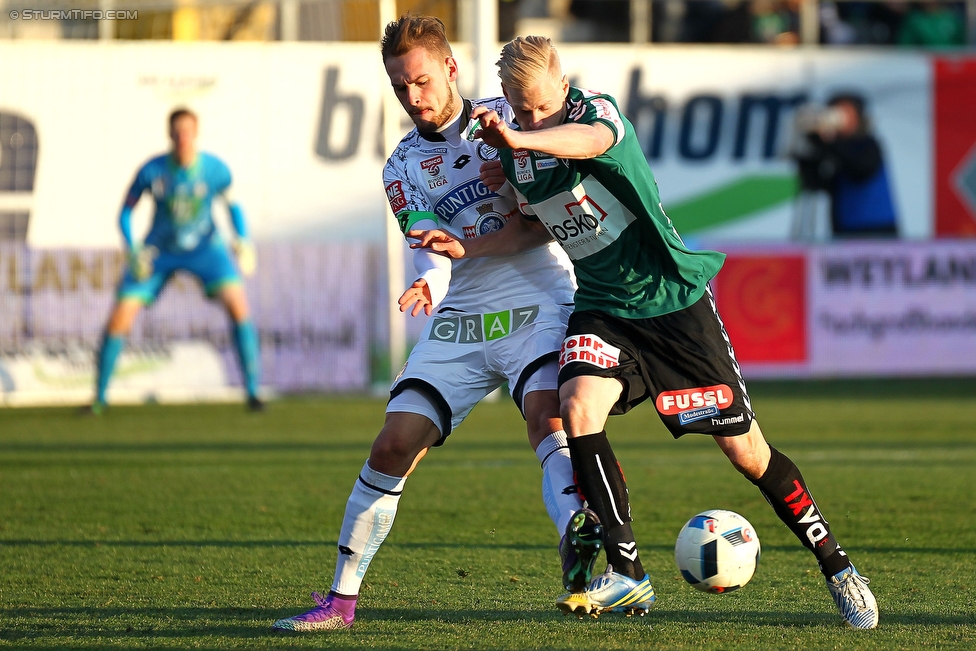 Ried - Sturm Graz
Oesterreichische Fussball Bundesliga, 24. Runde, SV Ried - SK Sturm Graz, Arena Ried, 27.02.2016. 

Foto zeigt Daniel Offenbacher (Sturm)
