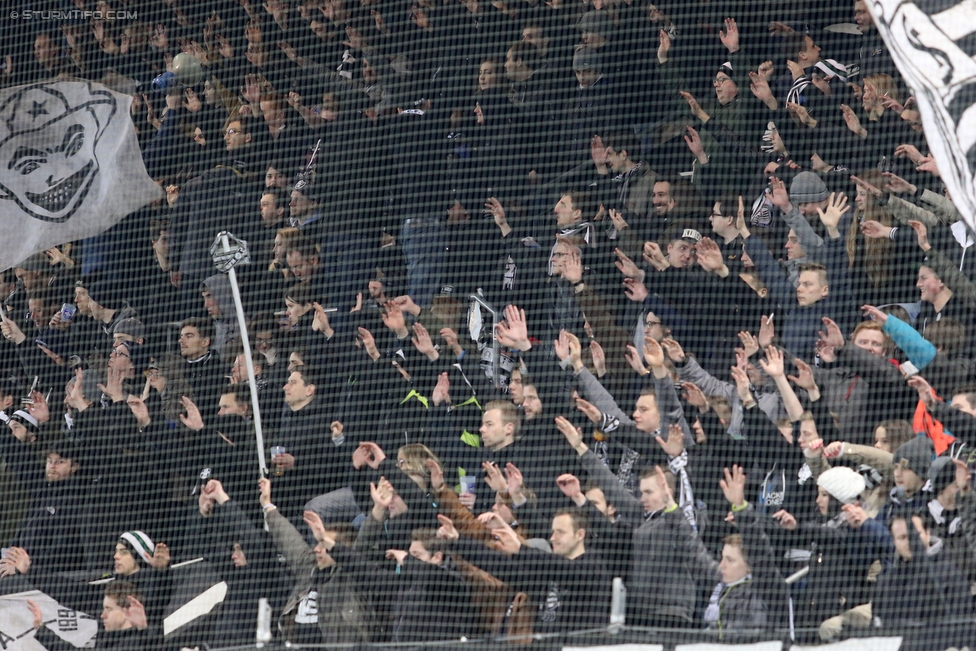 Sturm Graz - RB Salzburg
Oesterreichische Fussball Bundesliga, 25. Runde, SK Sturm Graz - FC RB Salzburg, Stadion Liebenau Graz, 02.03.2016. 

Foto zeigt Fans von Sturm
