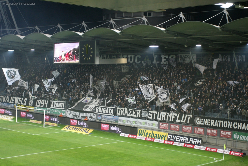 Sturm Graz - RB Salzburg
Oesterreichische Fussball Bundesliga, 25. Runde, SK Sturm Graz - FC RB Salzburg, Stadion Liebenau Graz, 02.03.2016. 

Foto zeigt Fans von Sturm
