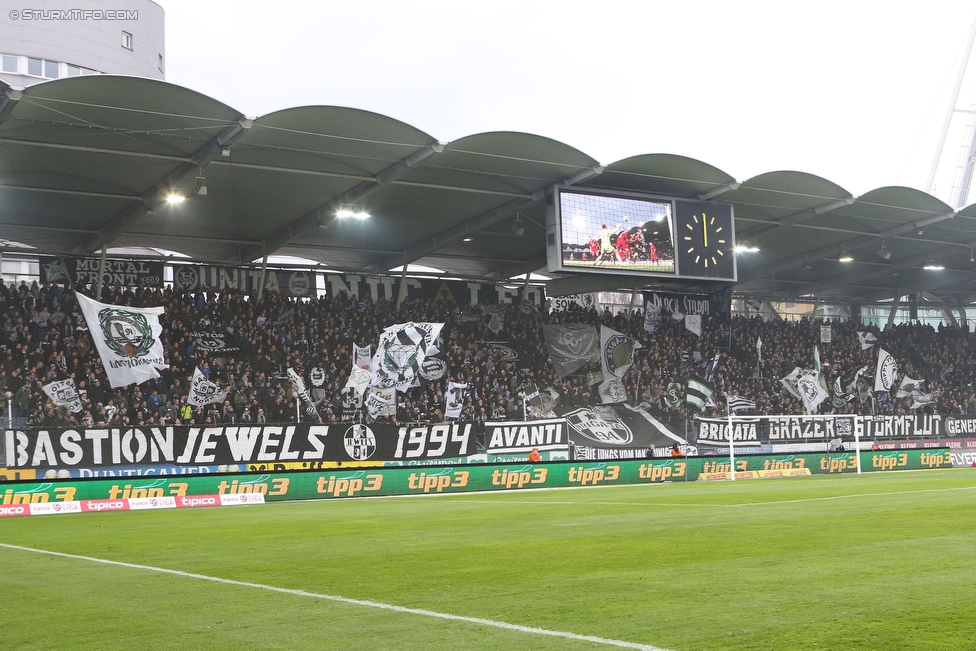 Sturm Graz - Austria Wien
Oesterreichische Fussball Bundesliga, 27. Runde, SK Sturm Graz - FK Austria Wien, Stadion Liebenau Graz, 13.03.2016. 

Foto zeigt Fans von Sturm
