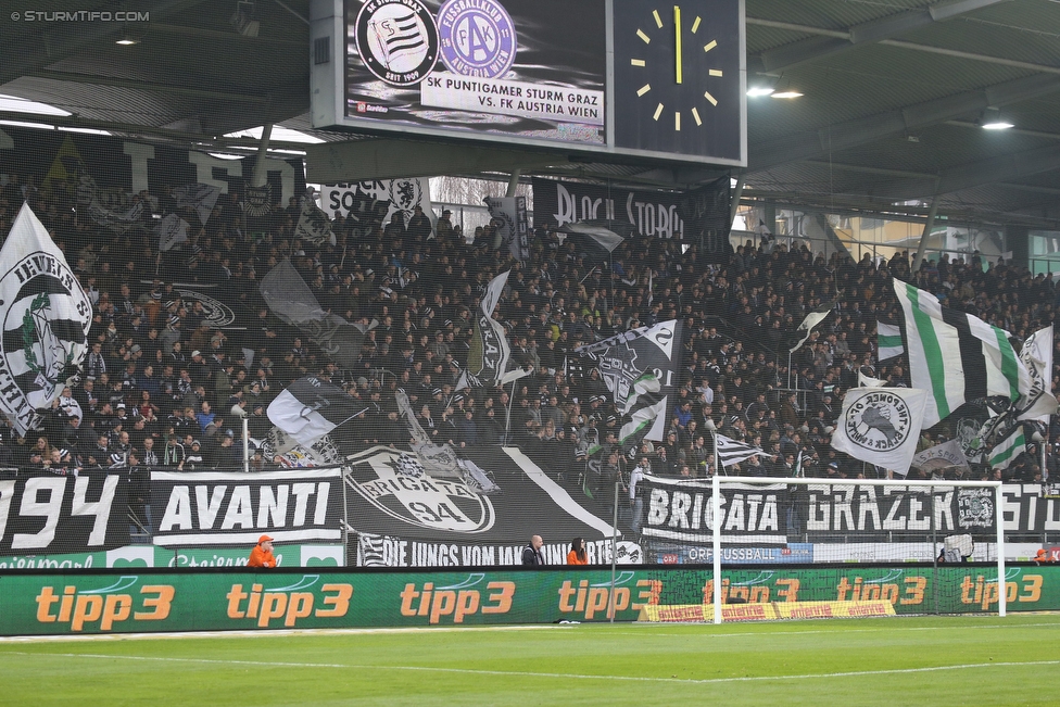 Sturm Graz - Austria Wien
Oesterreichische Fussball Bundesliga, 27. Runde, SK Sturm Graz - FK Austria Wien, Stadion Liebenau Graz, 13.03.2016. 

Foto zeigt Fans von Sturm
