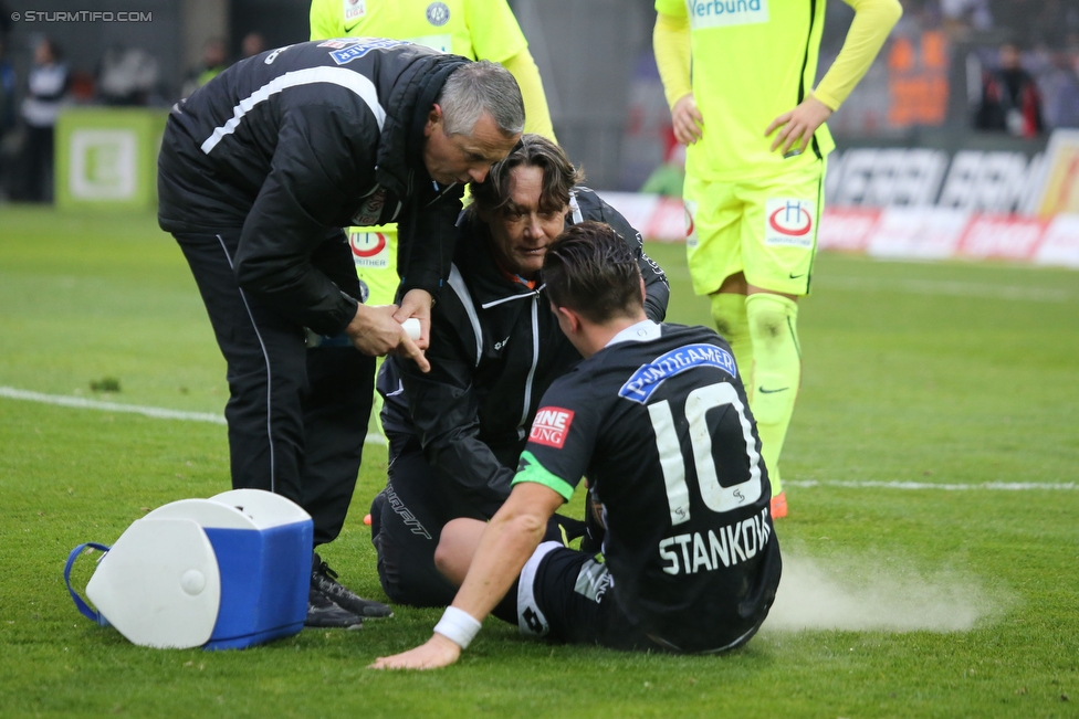 Sturm Graz - Austria Wien
Oesterreichische Fussball Bundesliga, 27. Runde, SK Sturm Graz - FK Austria Wien, Stadion Liebenau Graz, 13.03.2016. 

Foto zeigt Marko Stankovic (Sturm) und Betreuer
