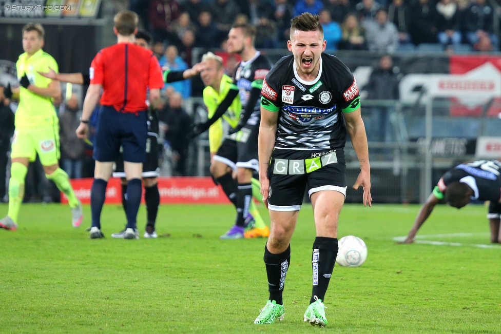 Sturm Graz - Austria Wien
Oesterreichische Fussball Bundesliga, 27. Runde, SK Sturm Graz - FK Austria Wien, Stadion Liebenau Graz, 13.03.2016. 

Foto zeigt Donisi Avdijaj (Sturm)
Schlüsselwörter: aerger