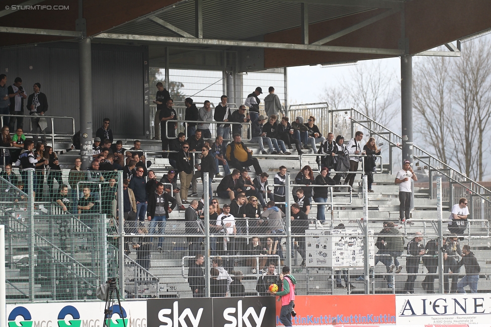 Groedig - Sturm Graz
Oesterreichische Fussball Bundesliga, 29. Runde, SV Groedig - SK Sturm Graz, Untersbergarena Groedig, 02.04.2016. 

Foto zeigt Fans von Sturm
Schlüsselwörter: protest