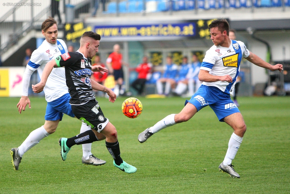 Groedig - Sturm Graz
Oesterreichische Fussball Bundesliga, 29. Runde, SV Groedig - SK Sturm Graz, Untersbergarena Groedig, 02.04.2016. 

Foto zeigt Donisi Avdijaj (Sturm)
