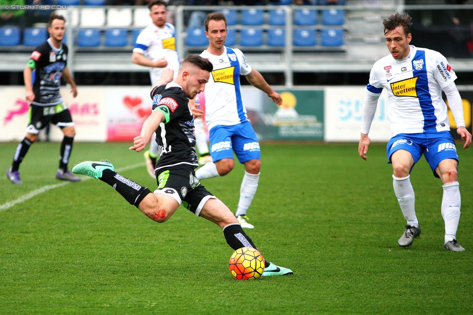 Groedig - Sturm Graz
Oesterreichische Fussball Bundesliga, 29. Runde, SV Groedig - SK Sturm Graz, Untersbergarena Groedig, 02.04.2016. 

Foto zeigt Donisi Avdijaj (Sturm)
