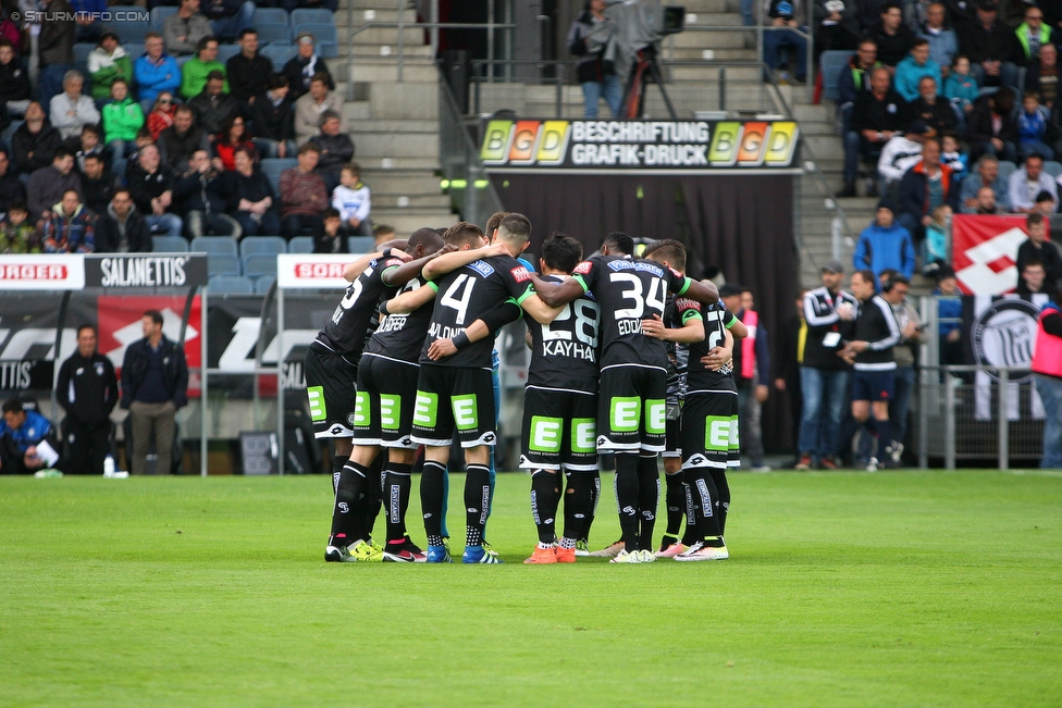 Sturm Graz - Altach
Oesterreichische Fussball Bundesliga, 30. Runde, SK Sturm Graz - SC Rheindorf Altach, Stadion Liebenau Graz, 09.04.2016. 

Foto zeigt die Mannschaft von Sturm
