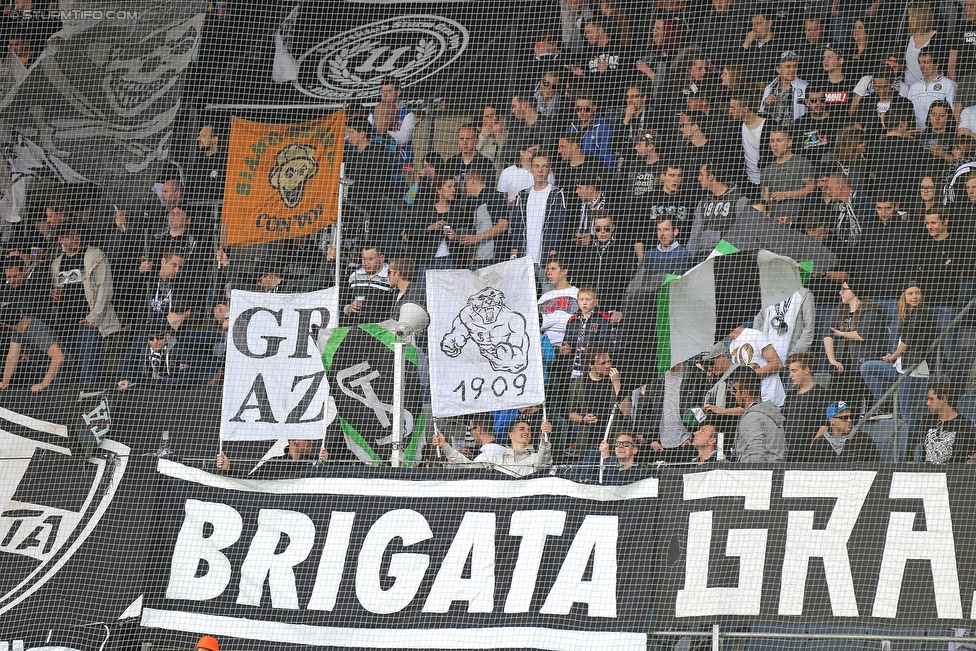 Sturm Graz - Ried
Oesterreichische Fussball Bundesliga, 33. Runde, SK Sturm Graz - SV Ried, Stadion Liebenau Graz, 30.04.2016. 

Foto zeigt Fans von Sturm
