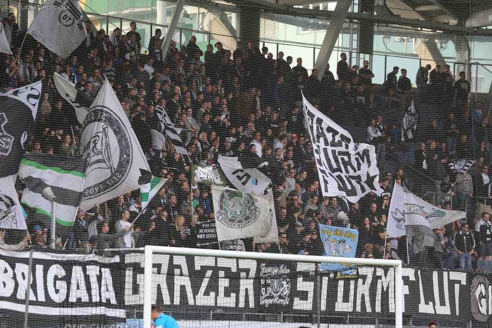 Sturm Graz - Ried
Oesterreichische Fussball Bundesliga, 33. Runde, SK Sturm Graz - SV Ried, Stadion Liebenau Graz, 30.04.2016. 

Foto zeigt Fans von Sturm
