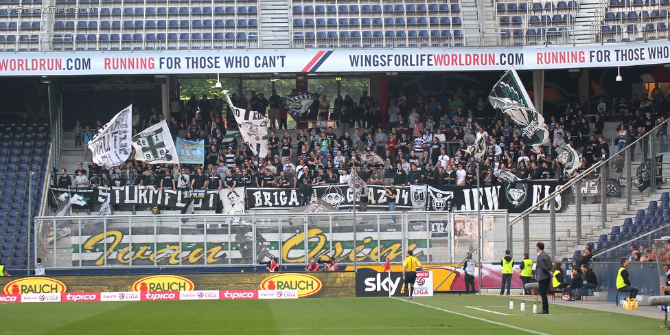 Salzburg - Sturm Graz
Oesterreichische Fussball Bundesliga, 34. Runde, FC RB Salzburg - SK Sturm Graz, Stadion Wals-Siezenheim, 07.05.2016. 

Foto zeigt Fans von Sturm
