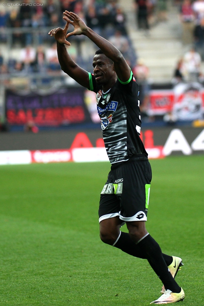 Salzburg - Sturm Graz
Oesterreichische Fussball Bundesliga, 34. Runde, FC RB Salzburg - SK Sturm Graz, Stadion Wals-Siezenheim, 07.05.2016. 

Foto zeigt Osagie Bright Edomwonyi (Sturm)
Schlüsselwörter: torjubel