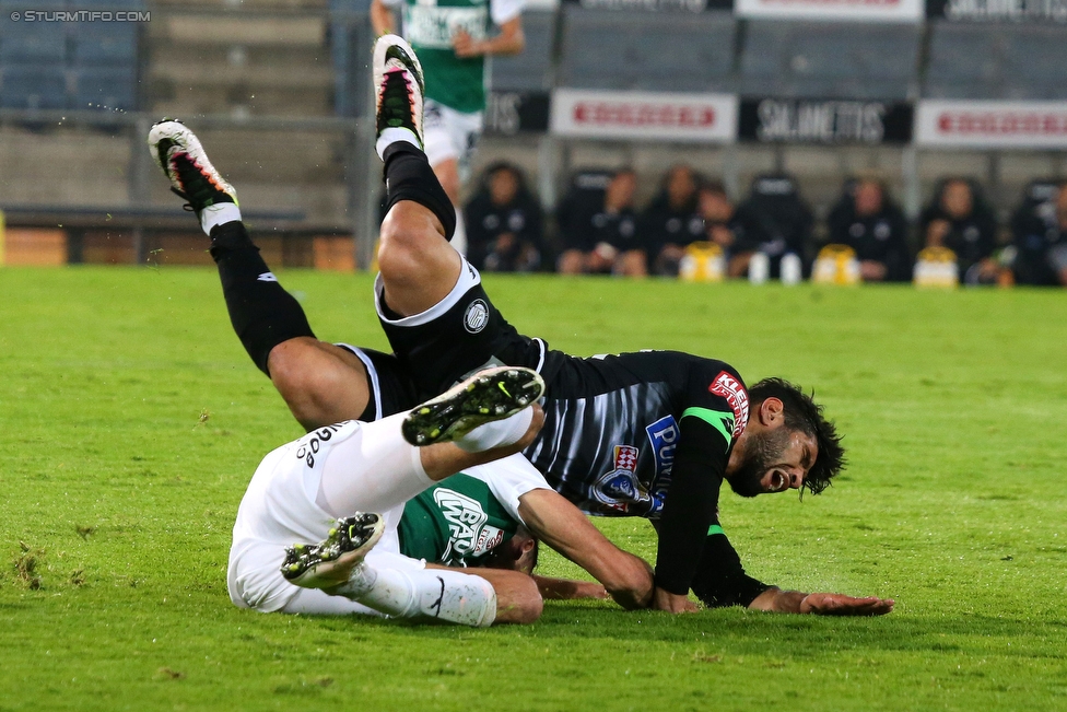 Sturm Graz - Mattersburg
Oesterreichische Fussball Bundesliga, 35. Runde, SK Sturm Graz - SV Mattersburg, Stadion Liebenau Graz, 11.05.2016. 

Foto zeigt Tanju Kayhan (Sturm)
Schlüsselwörter: foul