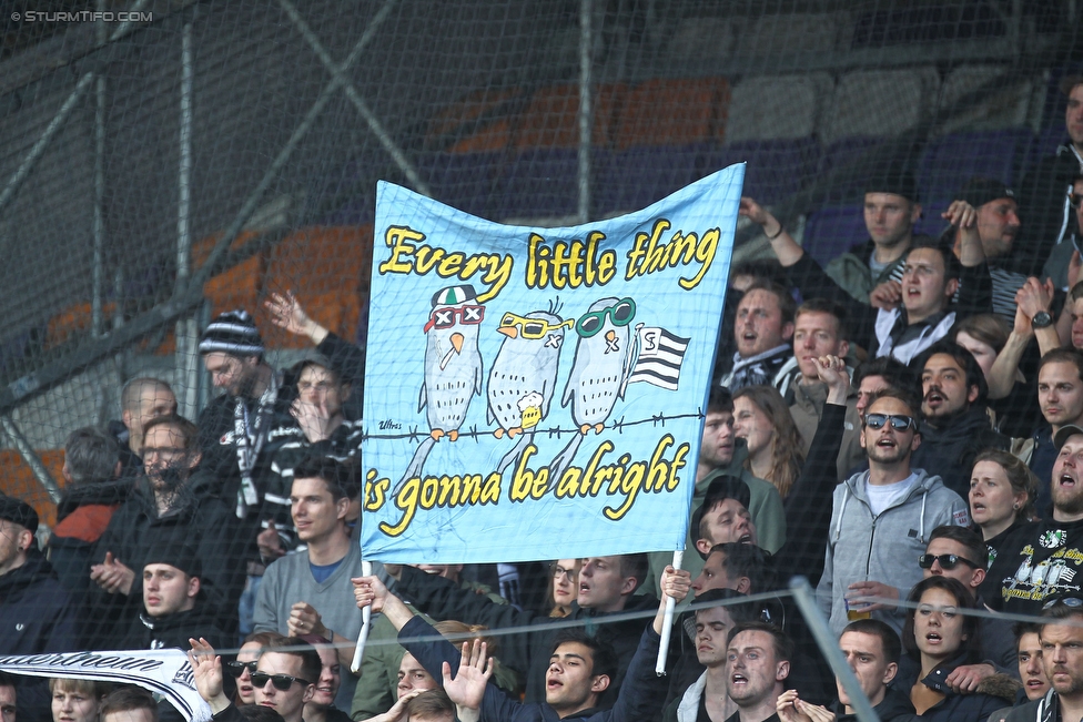 Austria Wien - Sturm Graz
Oesterreichische Fussball Bundesliga, 36. Runde, FK Austria Wien - SK Sturm Graz, Franz Horr Stadion Wien, 15.05.2016. 

Foto zeigt Fans von Sturm
