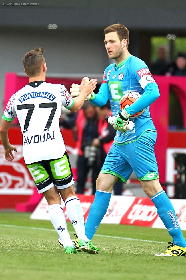 Austria Wien - Sturm Graz
Oesterreichische Fussball Bundesliga, 36. Runde, FK Austria Wien - SK Sturm Graz, Franz Horr Stadion Wien, 15.05.2016. 

Foto zeigt Donisi Avdijaj (Sturm) und Michael Esser (Sturm)
Schlüsselwörter: elfmeter