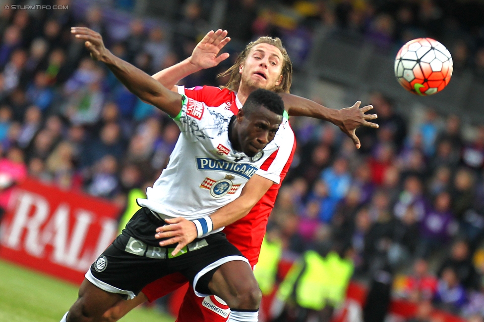 Austria Wien - Sturm Graz
Oesterreichische Fussball Bundesliga, 36. Runde, FK Austria Wien - SK Sturm Graz, Franz Horr Stadion Wien, 15.05.2016. 

Foto zeigt Osagie Bright Edomwonyi (Sturm)
