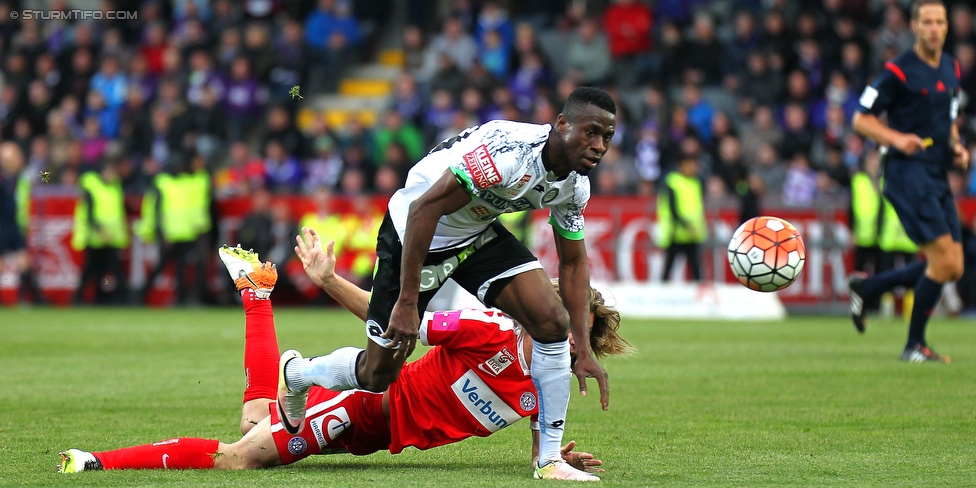 Austria Wien - Sturm Graz
Oesterreichische Fussball Bundesliga, 36. Runde, FK Austria Wien - SK Sturm Graz, Franz Horr Stadion Wien, 15.05.2016. 

Foto zeigt Osagie Bright Edomwonyi (Sturm)
