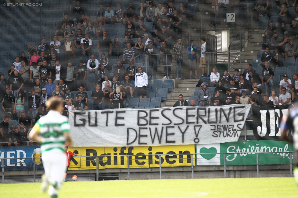 Sturm Graz - Celtic Glasgow
Testspiel,  SK Sturm Graz - Celtic Glasgow, Stadion Liebenau Graz, 03.07.2016. 

Foto zeigt Fans von Sturm mit einem Spruchband
