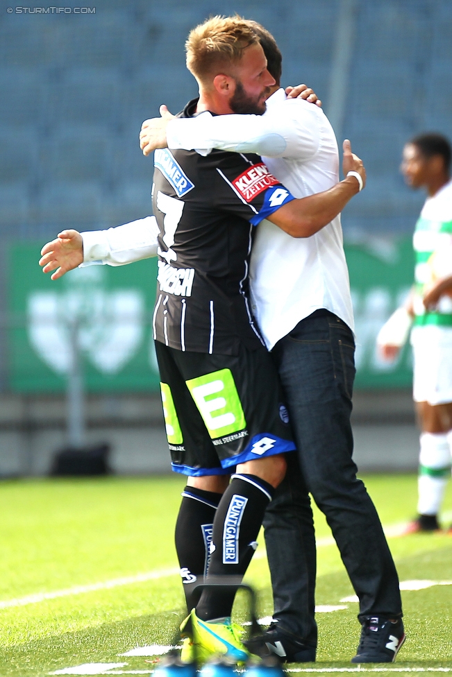 Sturm Graz - Celtic Glasgow
Testspiel,  SK Sturm Graz - Celtic Glasgow, Stadion Liebenau Graz, 03.07.2016. 

Foto zeigt Martin Ehrenreich (Sturm) und Franco Foda (Cheftrainer Sturm)
