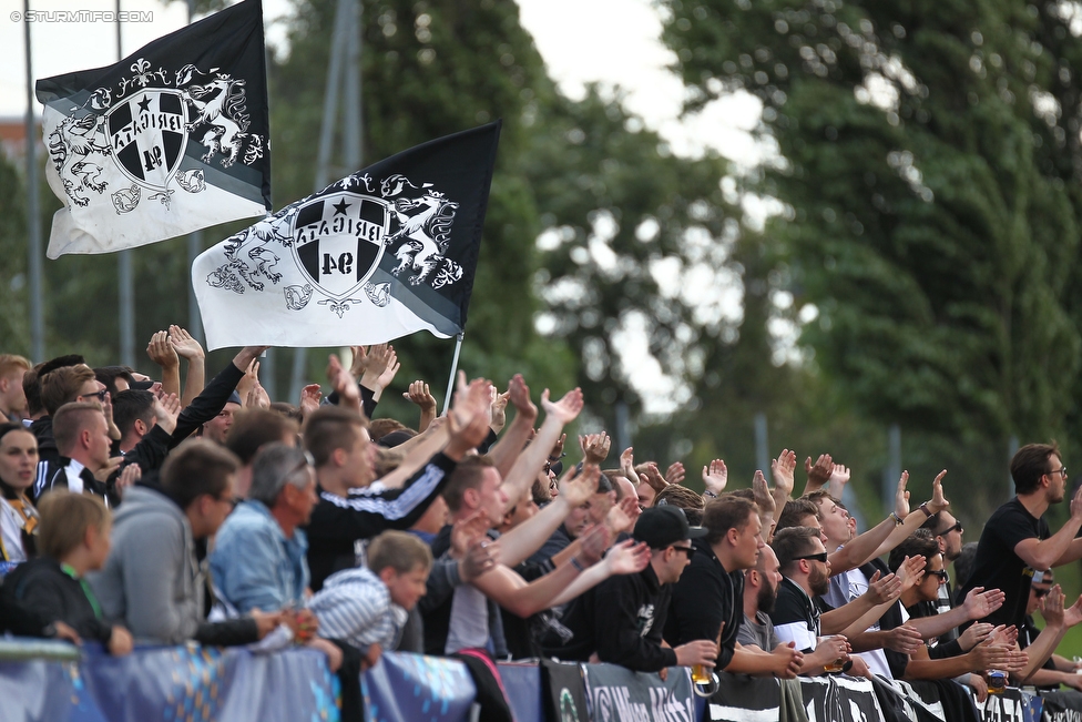 Stadlau - Sturm Graz
OEFB Cup, 1. Runde, FC Stadlau - SK Sturm Graz, Sportanlage Stadlau, 15.07.2016. 

Foto zeigt Fans von Sturm
