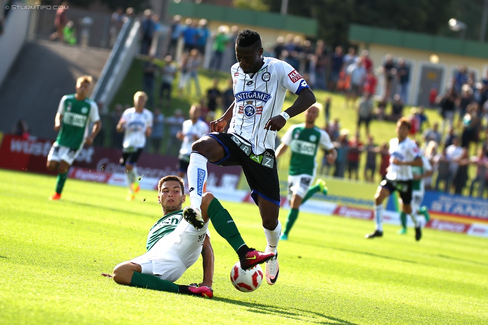 Mattersburg - Sturm Graz
Oesterreichische Fussball Bundesliga, 3. Runde, SV Mattersburg - SK Sturm Graz, Pappelstadion Mattersburg, 06.08.2016. 

Foto zeigt Osagie Bright Edomwonyi (Sturm)
