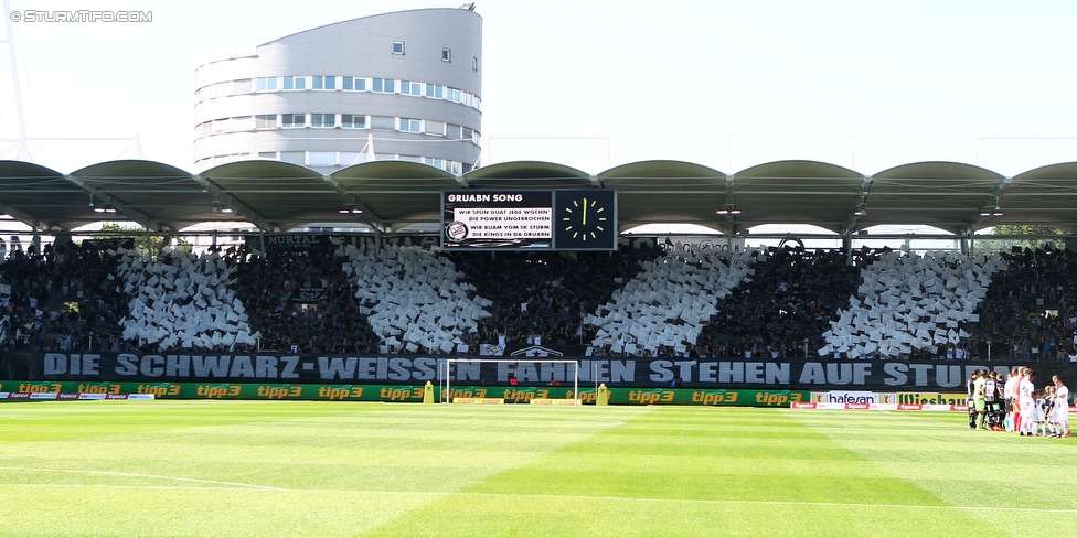 Sturm Graz - Austria Wien
Oesterreichische Fussball Bundesliga, 4. Runde, SK Sturm Graz - FK Austria Wien, Stadion Liebenau Graz, 14.08.2016. 

Foto zeigt Fans von Sturm mit einer Choreografie
