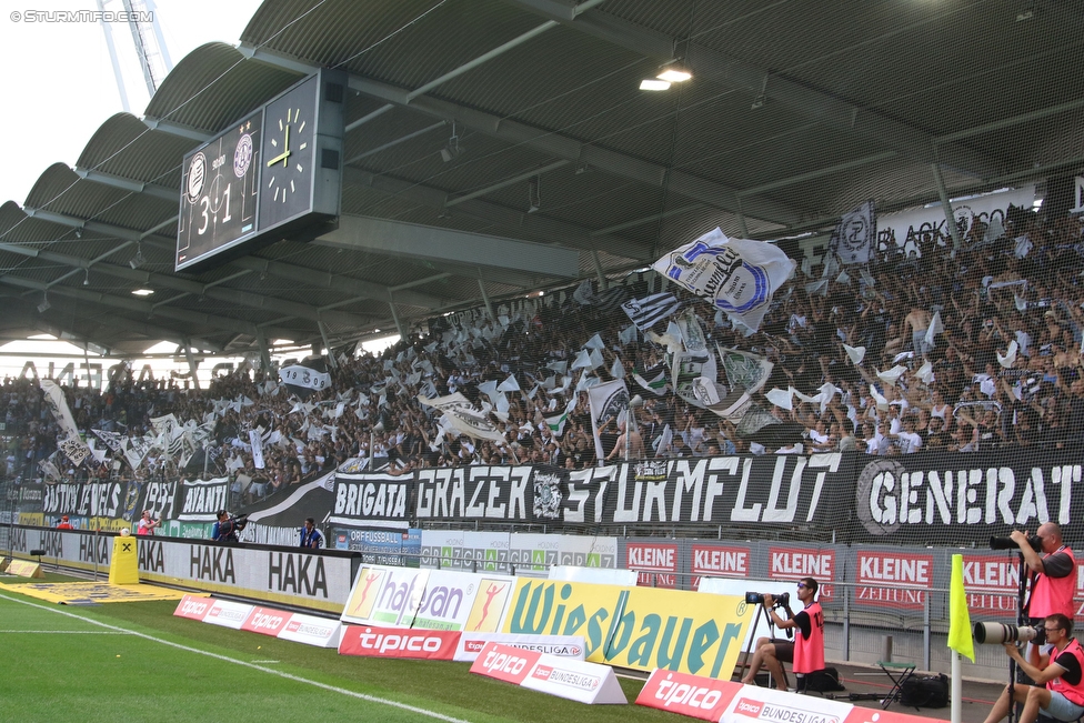 Sturm Graz - Austria Wien
Oesterreichische Fussball Bundesliga, 4. Runde, SK Sturm Graz - FK Austria Wien, Stadion Liebenau Graz, 14.08.2016. 

Foto zeigt Fans von Sturm
