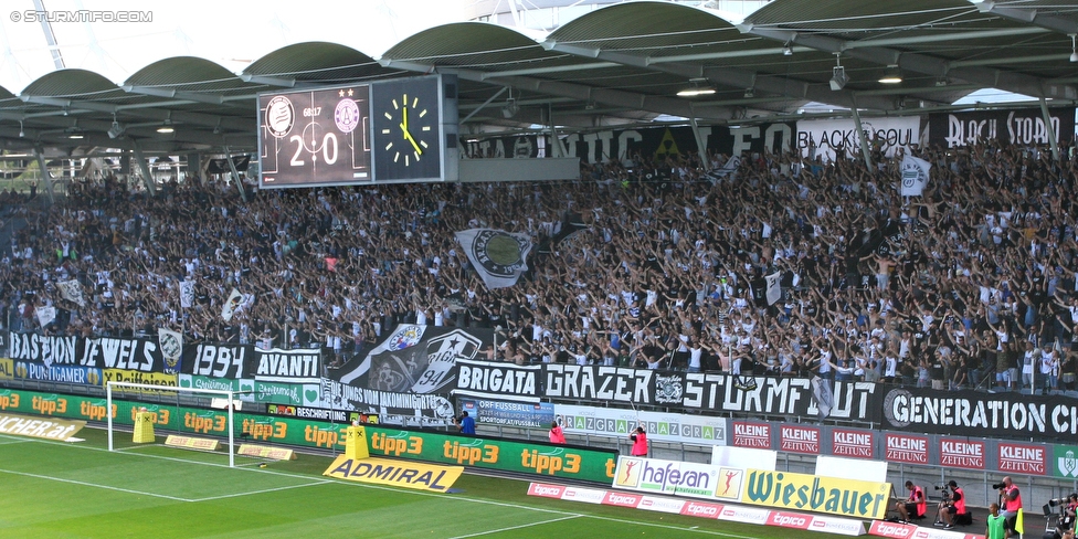 Sturm Graz - Austria Wien
Oesterreichische Fussball Bundesliga, 4. Runde, SK Sturm Graz - FK Austria Wien, Stadion Liebenau Graz, 14.08.2016. 

Foto zeigt Fans von Sturm
