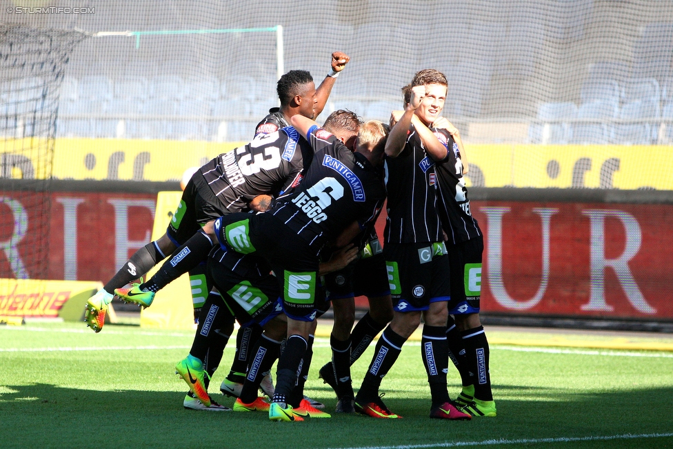 Sturm Graz - Austria Wien
Oesterreichische Fussball Bundesliga, 4. Runde, SK Sturm Graz - FK Austria Wien, Stadion Liebenau Graz, 14.08.2016. 

Foto zeigt Lukas Spendlhofer (Sturm), Osagie Bright Edomwonyi (Sturm), James Jeggo (Sturm) und Deni Alar (Sturm)
Schlüsselwörter: torjubel