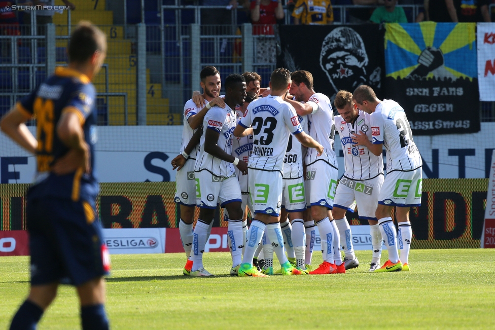 St. Poelten - Sturm Graz
Oesterreichische Fussball Bundesliga, 5. Runde, SKN St. Poelten - SK Sturm Graz, Arena St. Poelten, 20.08.2016. 

Foto zeigt die Mannschaft von Sturm
