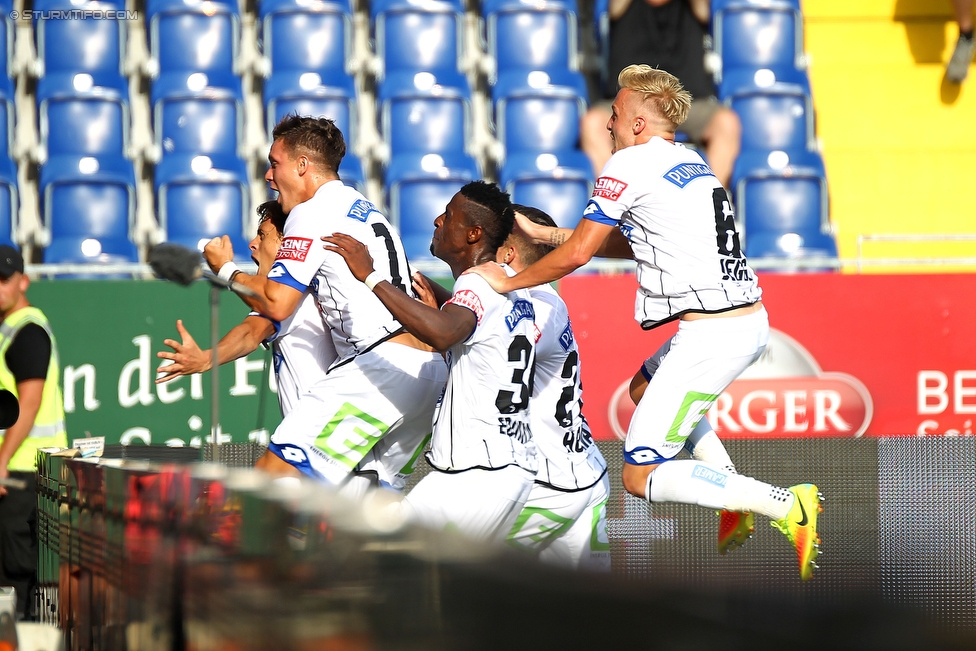 St. Poelten - Sturm Graz
Oesterreichische Fussball Bundesliga, 5. Runde, SKN St. Poelten - SK Sturm Graz, Arena St. Poelten, 20.08.2016. 

Foto zeigt Uros Matic (Sturm), Marko Stankovic (Sturm), Osagie Bright Edomwonyi (Sturm), Sascha Horvath (Sturm) und James Jeggo (Sturm)
Schlüsselwörter: torjubel