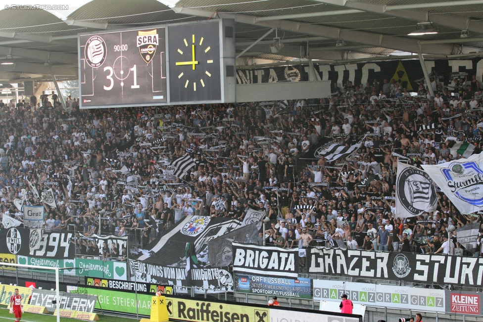 Sturm Graz - Altach
Oesterreichische Fussball Bundesliga, 6. Runde, SK Sturm Graz - SC Rheindorf Altach, Stadion Liebenau Graz, 27.08.2016. 

Foto zeigt Fans von Sturm
